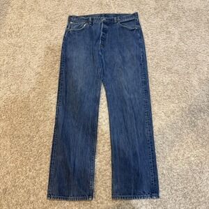 Levis 501 Jeans Mens 36x32 Blue Denim Regular Fit Straight Leg Button Fly